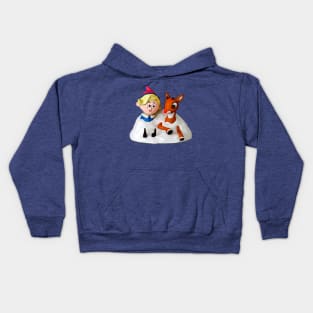 Hermey and Rudolph in the Snow Kids Hoodie